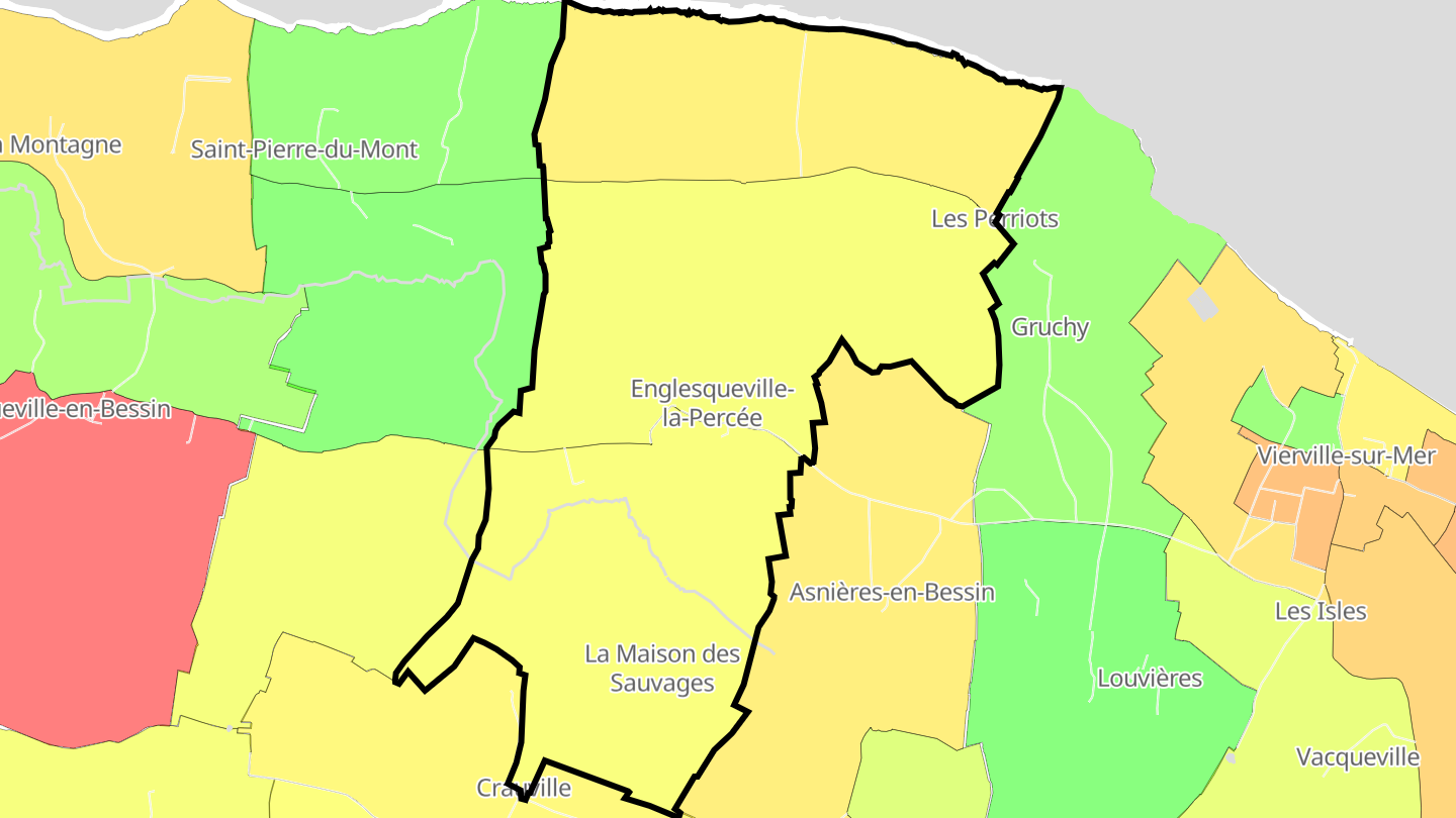 Carte des prix de l'immobilier Englesqueville-la-Percée