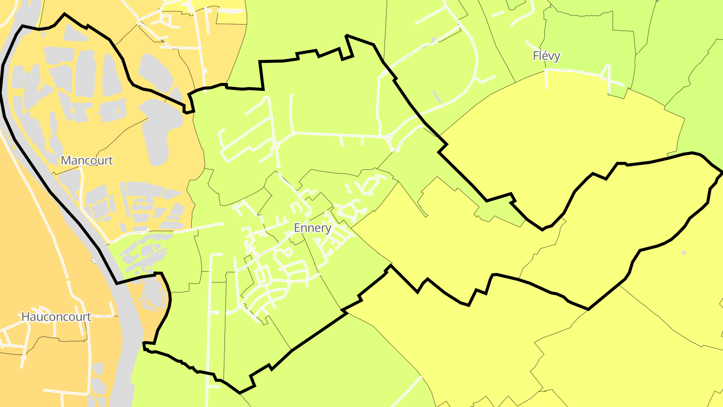 Carte des prix de l'immobilier Ennery