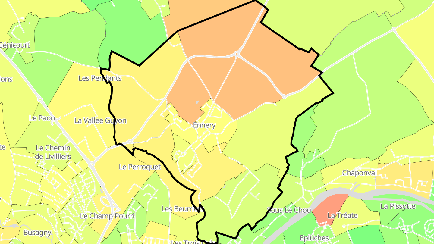 Carte des prix de l'immobilier Ennery