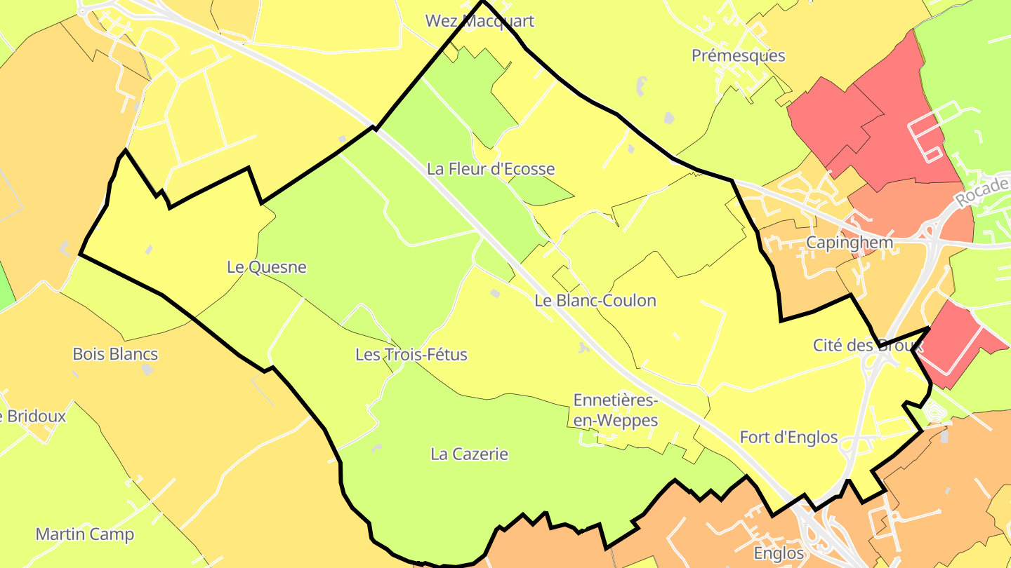 Carte des prix de l'immobilier Ennetières-en-Weppes