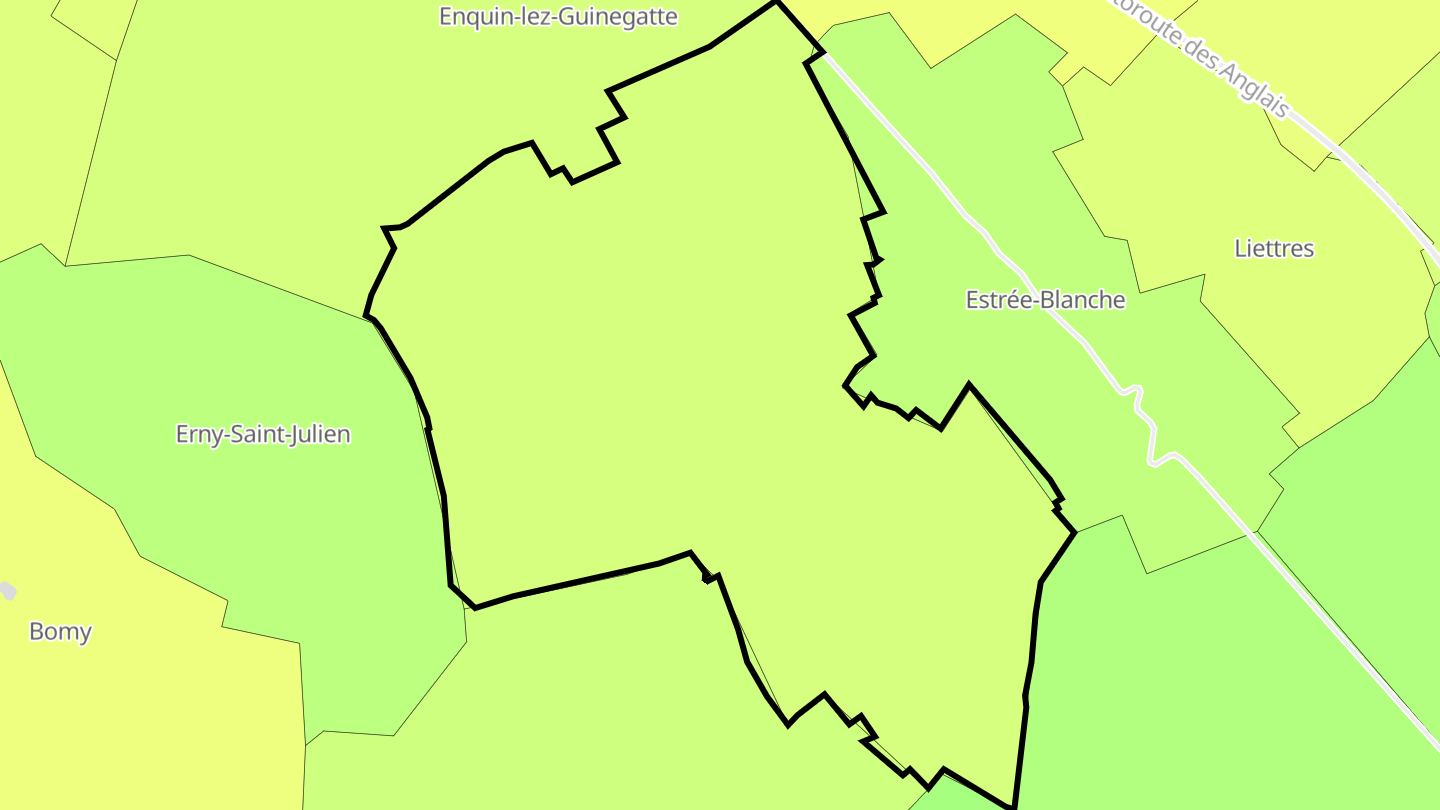 Carte des prix de l'immobilier Enquin-les-Mines