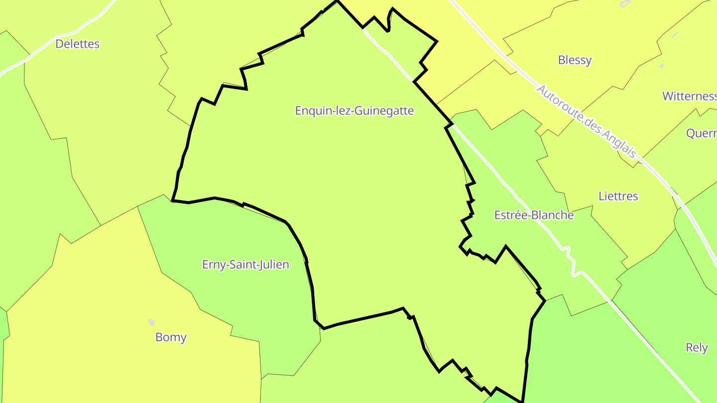 Carte des prix de l'immobilier Enquin-lez-Guinegatte