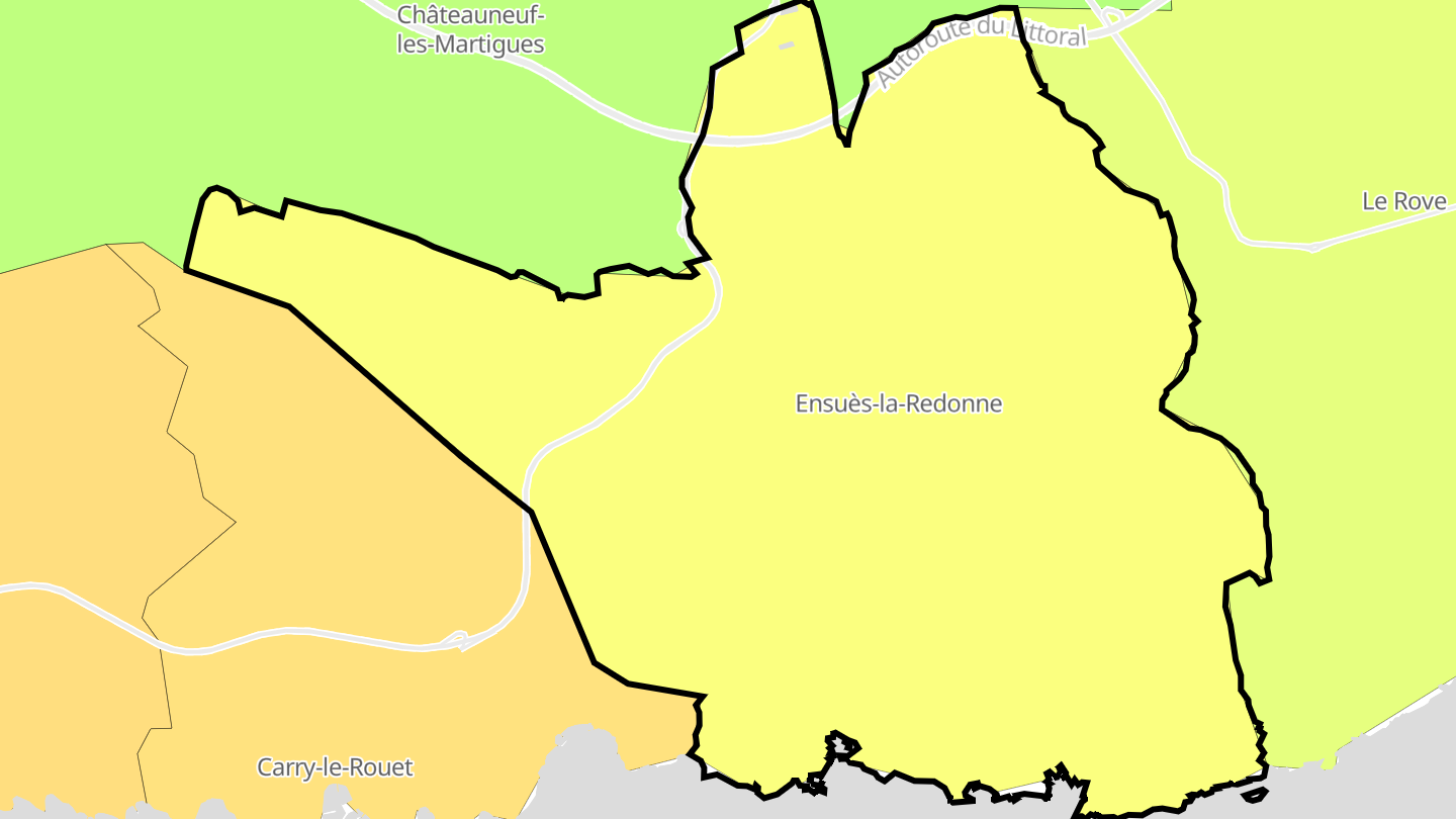 Carte des prix de l'immobilier Ensuès-la-Redonne