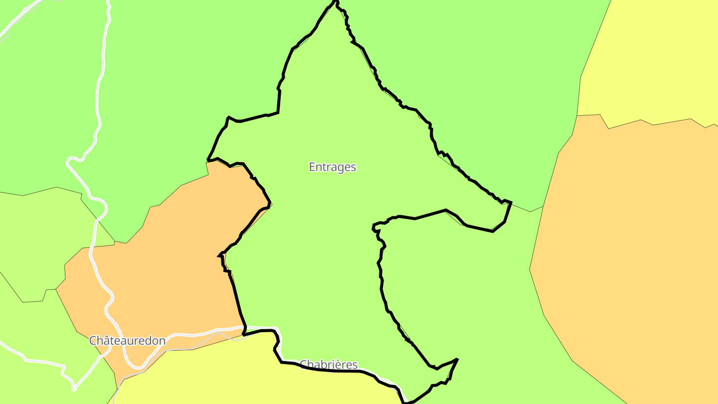 Carte des prix de l'immobilier Entrages