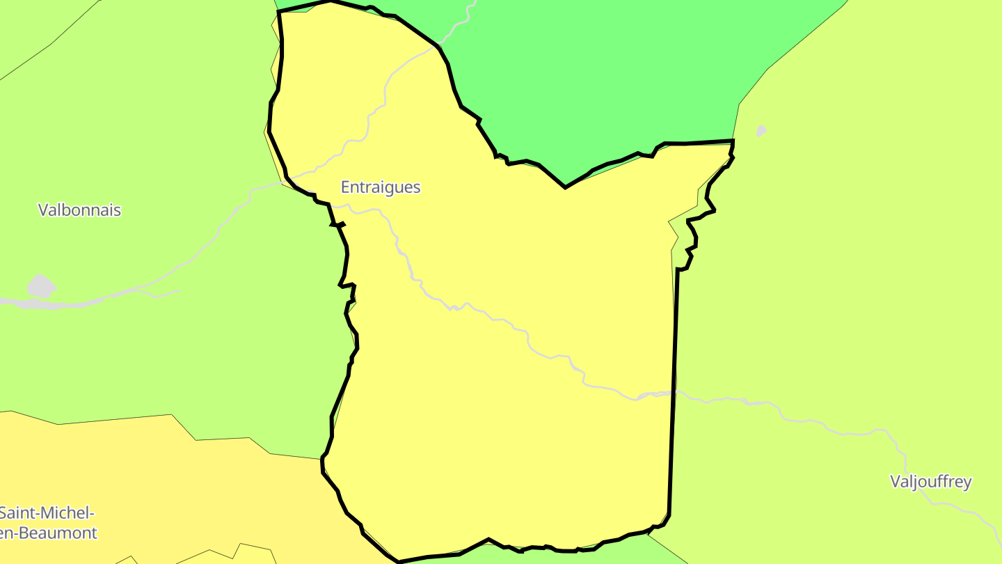 Carte des prix de l'immobilier Entraigues