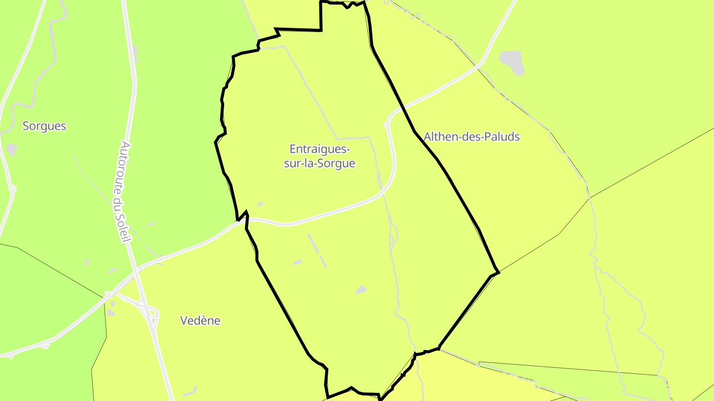 Carte des prix de l'immobilier Entraigues-sur-la-Sorgue