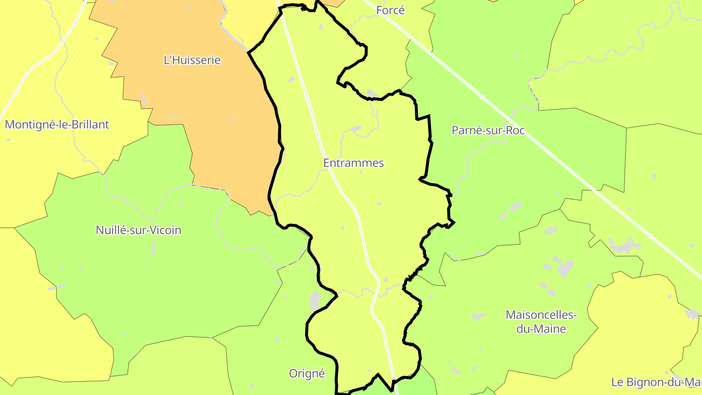 Carte des prix de l'immobilier Entrammes