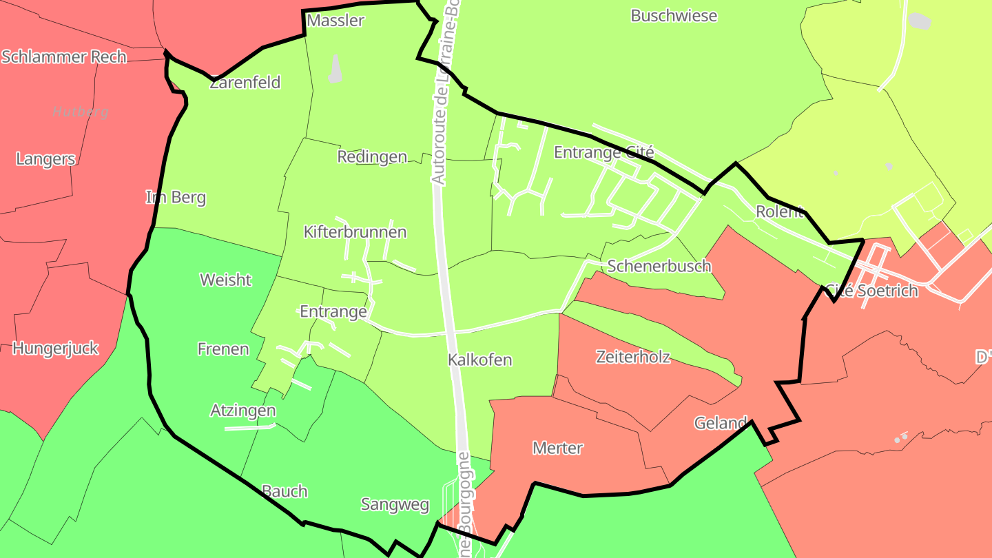 Carte des prix de l'immobilier Entrange