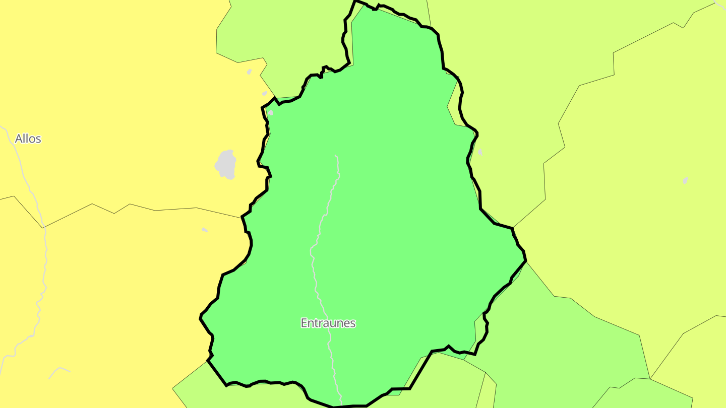 Carte des prix de l'immobilier Entraunes