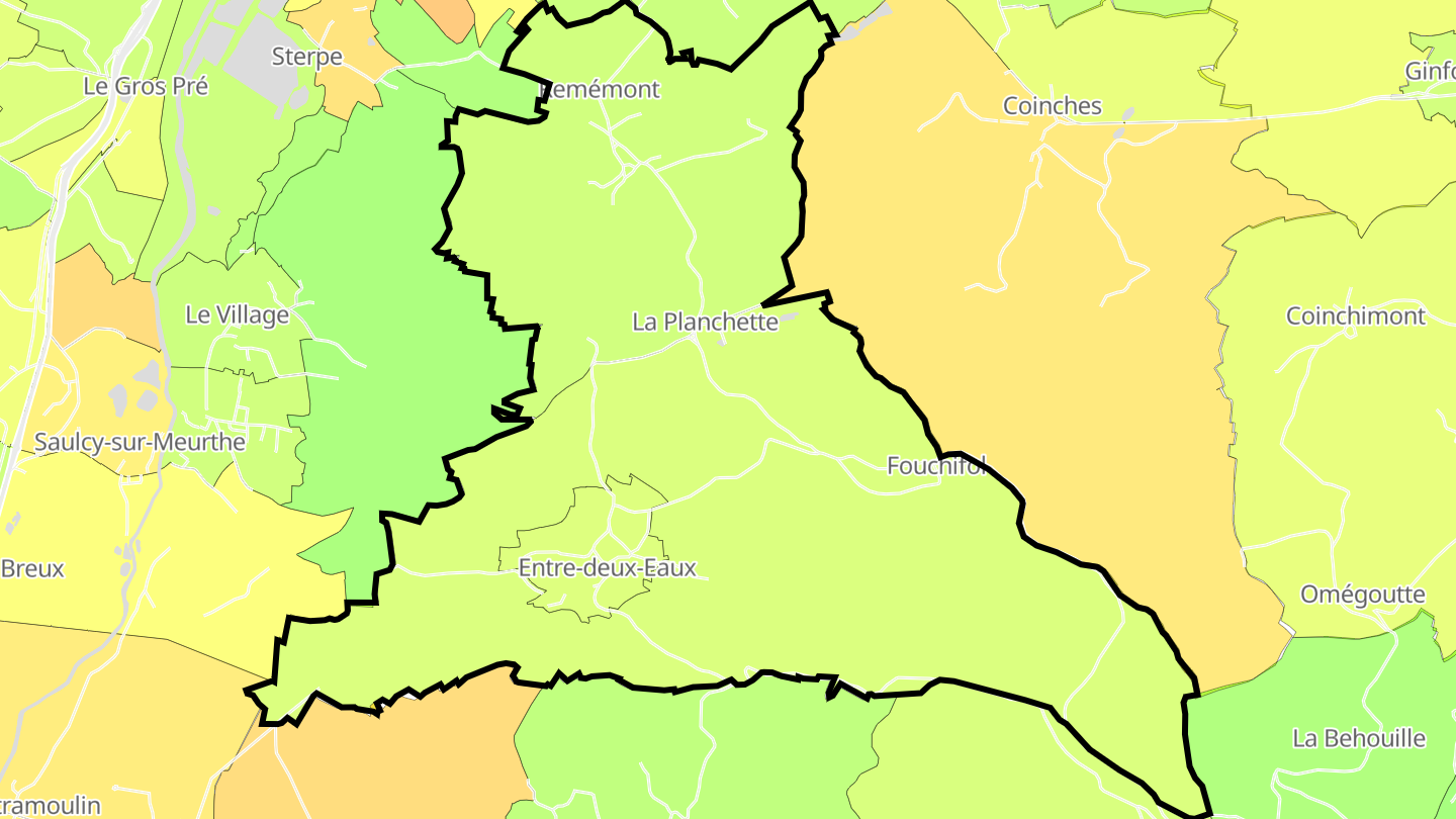 Carte des prix de l'immobilier Entre-deux-Eaux