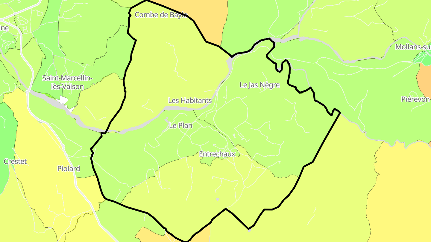 Carte des prix de l'immobilier Entrechaux