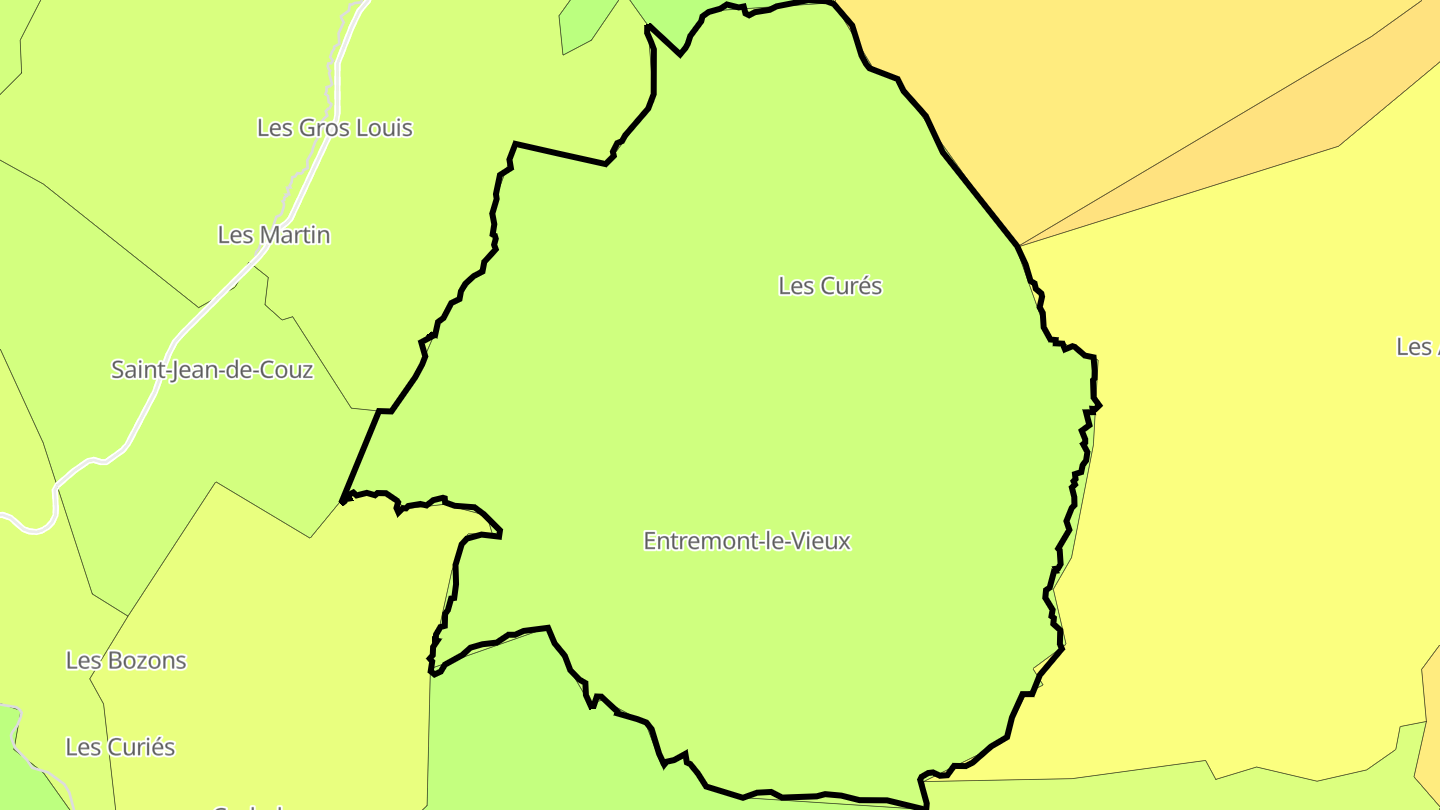Carte des prix de l'immobilier Entremont-le-Vieux