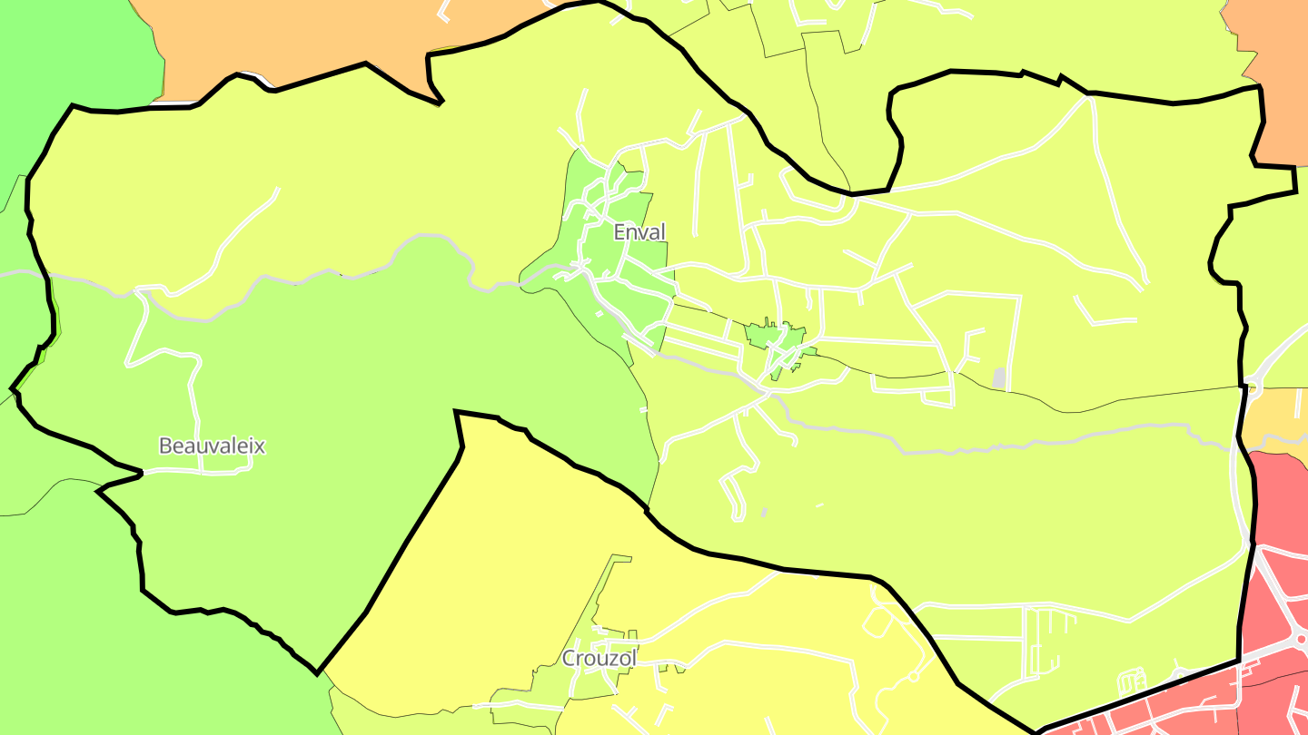 Carte des prix de l'immobilier Enval