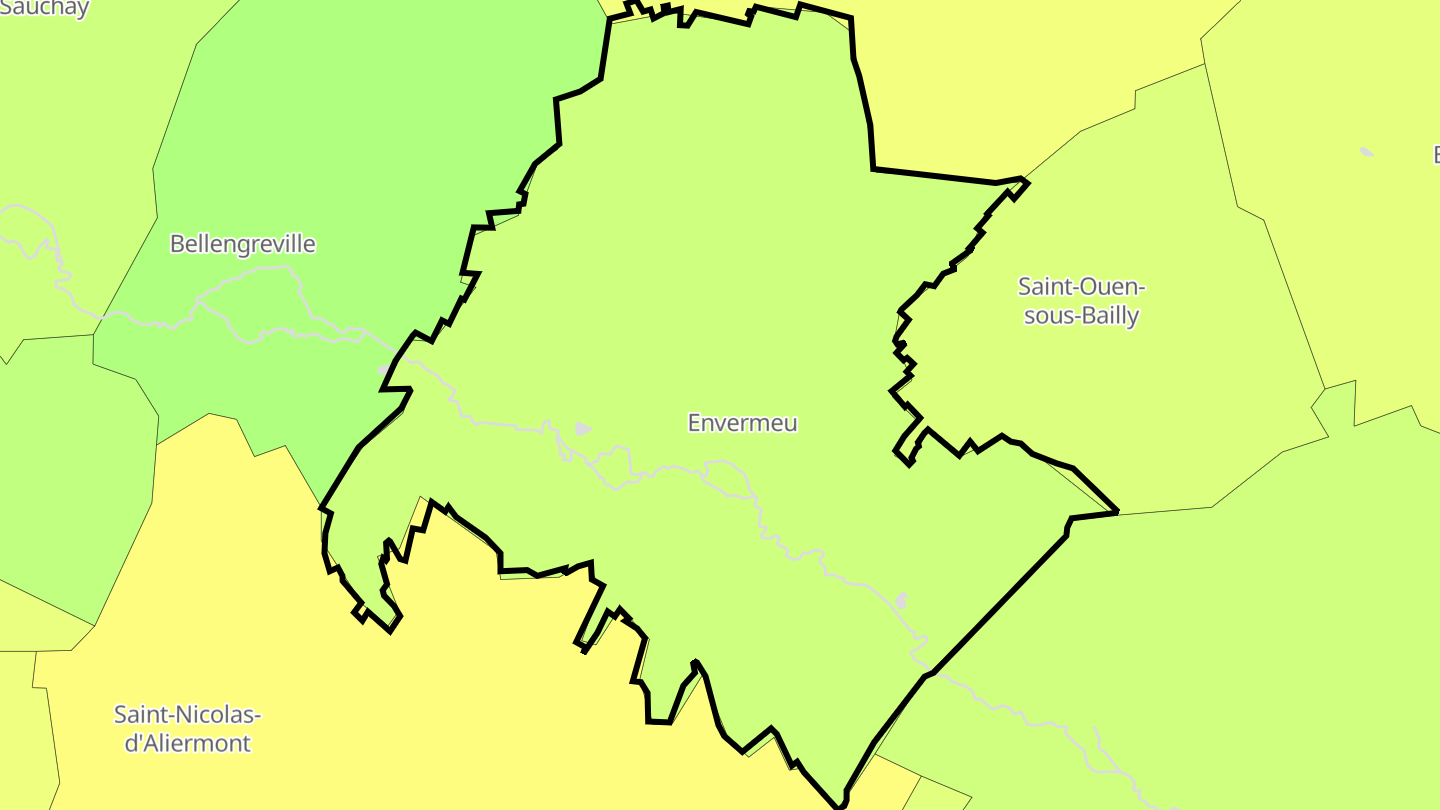 Carte des prix de l'immobilier Envermeu