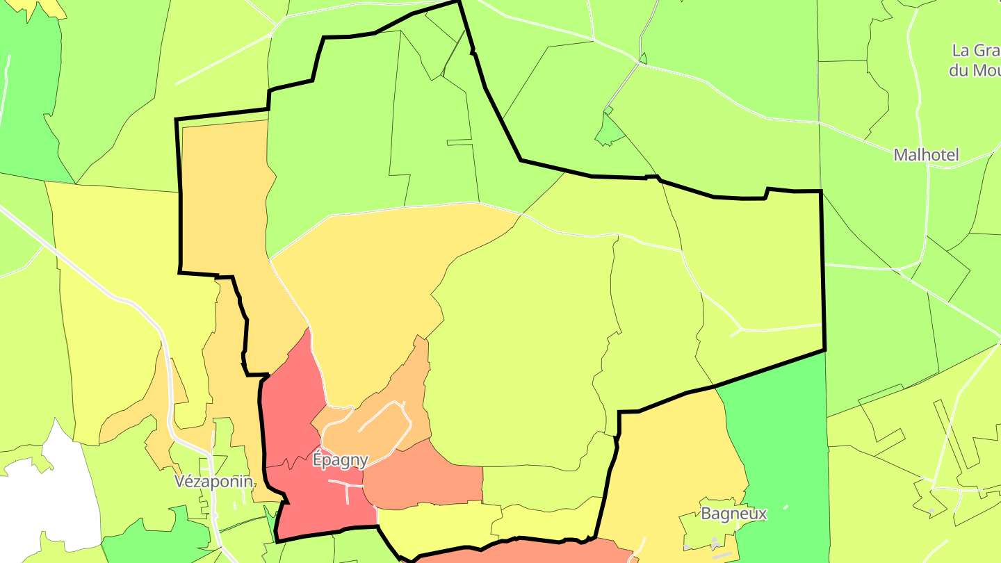 Carte des prix de l'immobilier Épagny