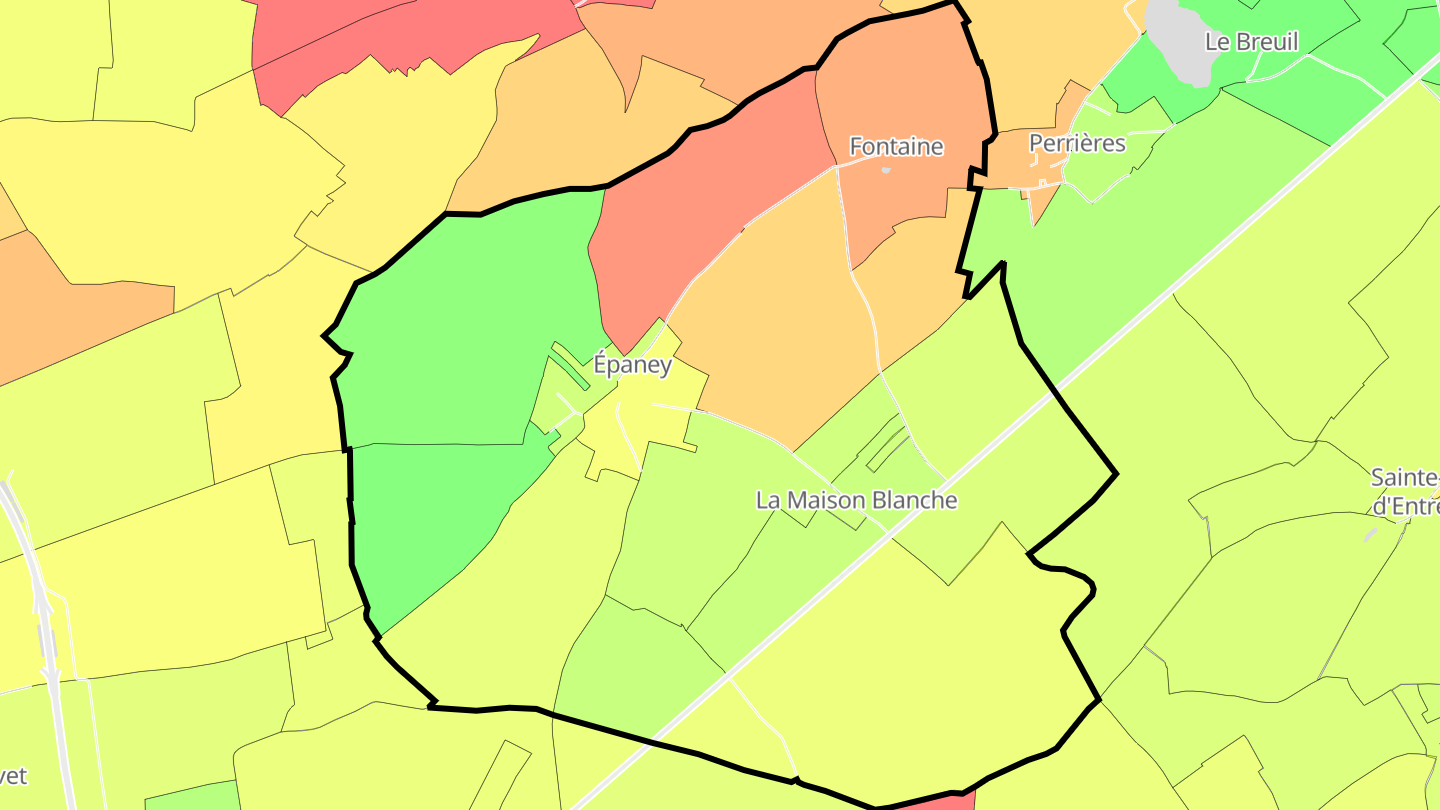 Carte des prix de l'immobilier Épaney