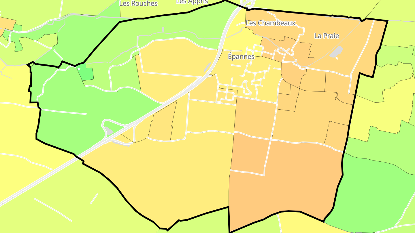 Carte des prix de l'immobilier Épannes