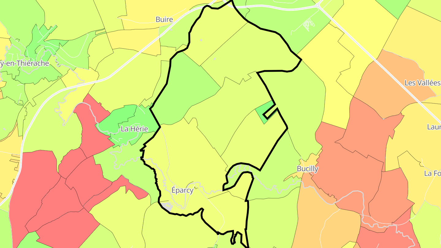 Carte des prix de l'immobilier Éparcy