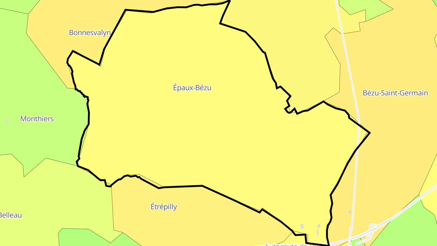 Carte des prix de l'immobilier Épaux-Bézu