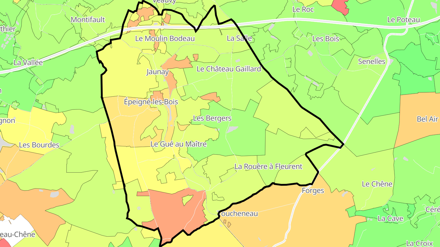 Carte des prix de l'immobilier Épeigné-les-Bois