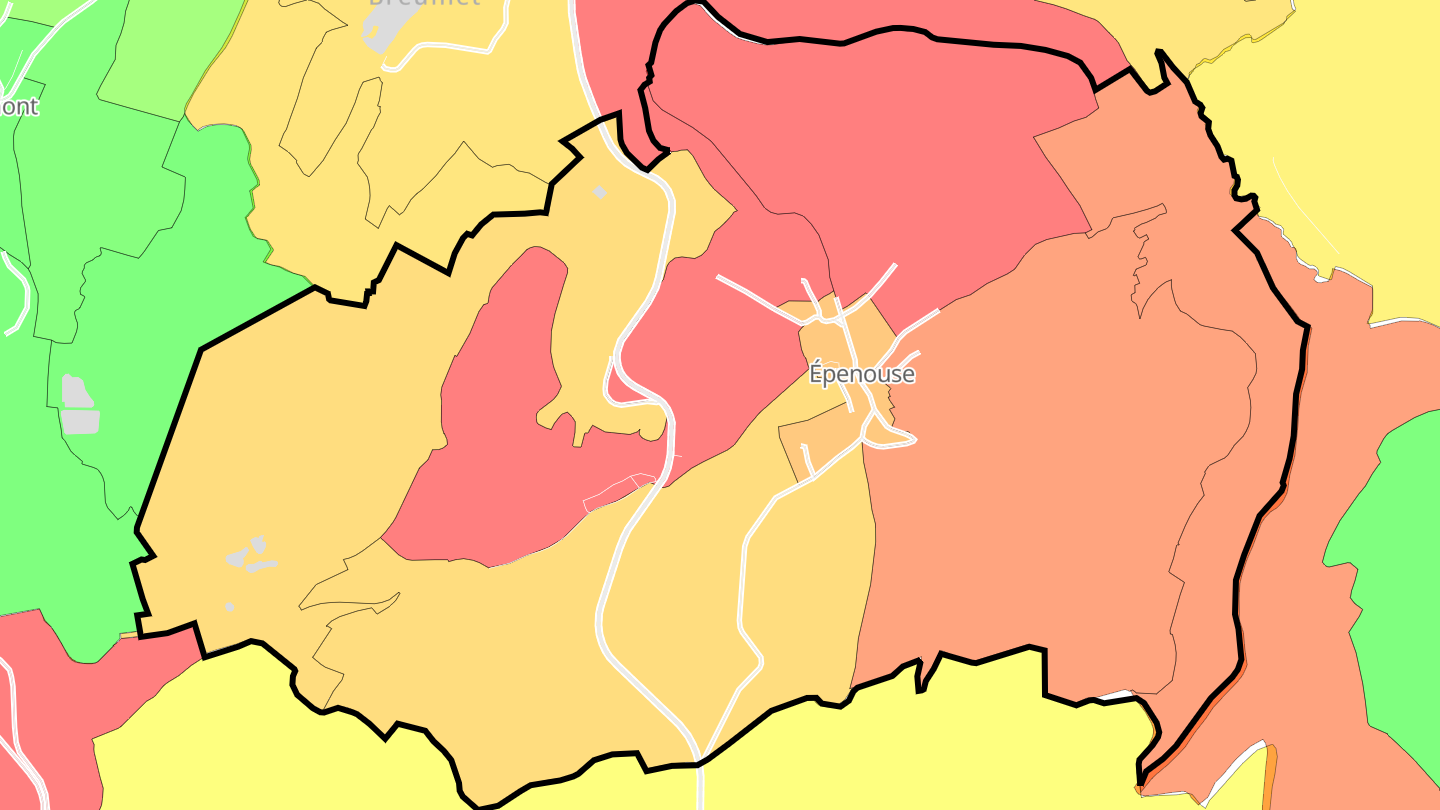 Carte des prix de l'immobilier Épenouse