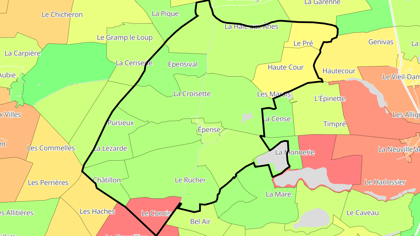 Carte des prix de l'immobilier Épense