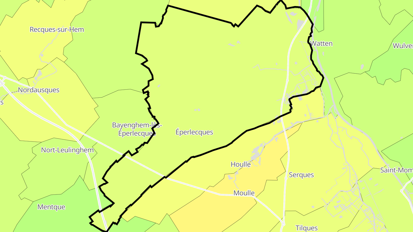 Carte des prix de l'immobilier Éperlecques