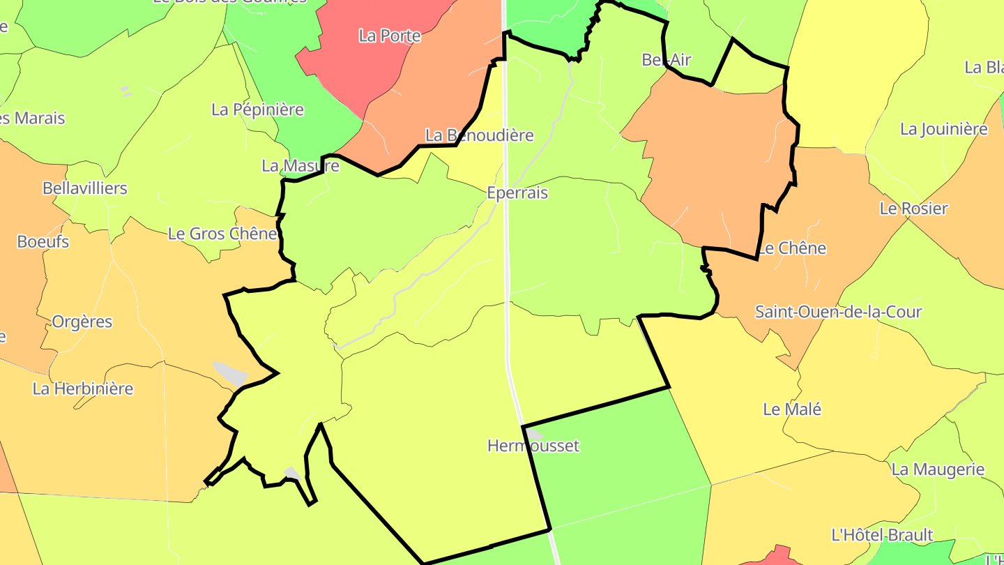 Carte des prix de l'immobilier Eperrais