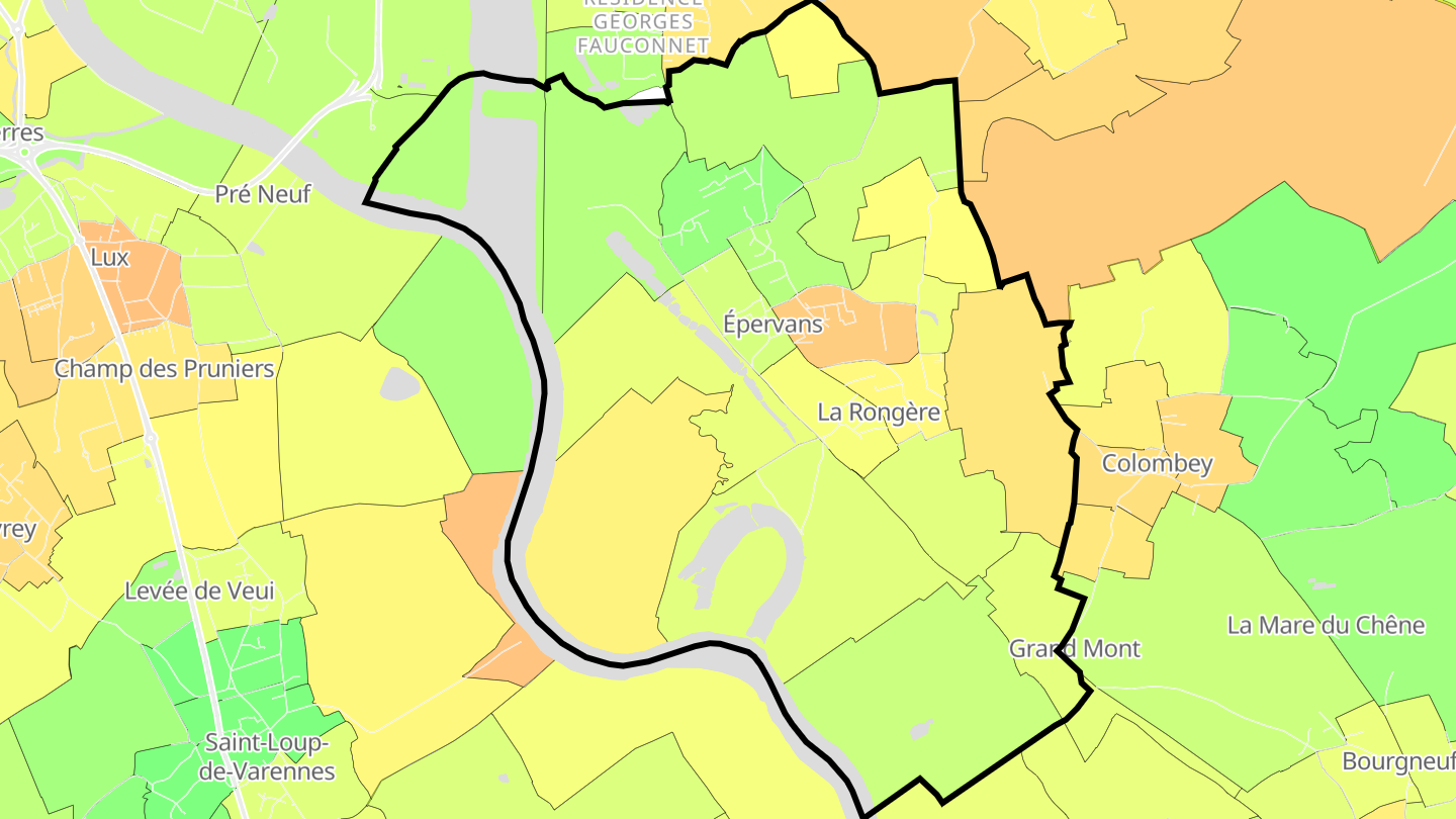 Carte des prix de l'immobilier Épervans