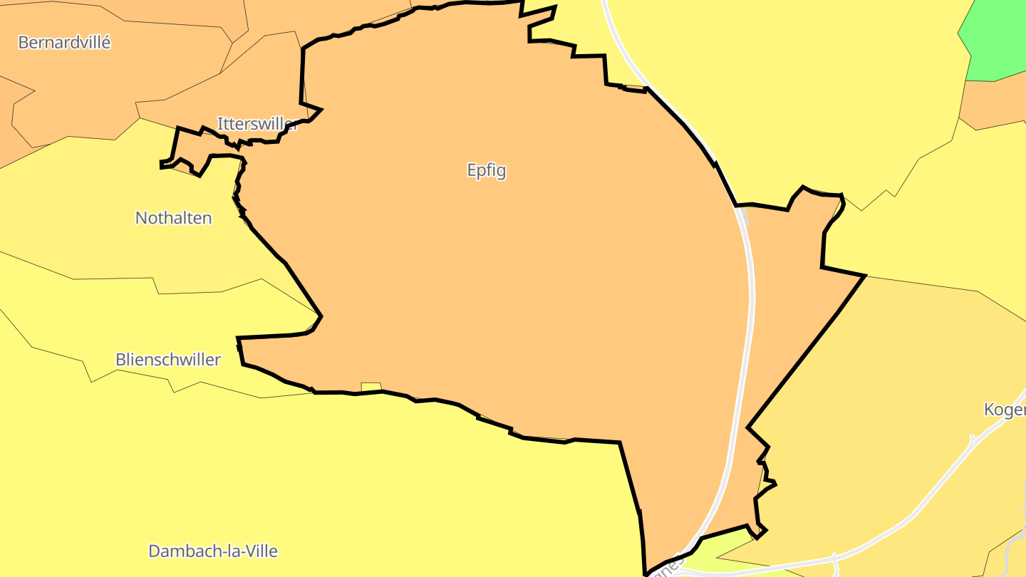 Carte des prix de l'immobilier Epfig