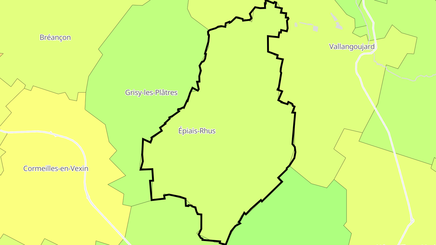 Carte des prix de l'immobilier Épiais-Rhus