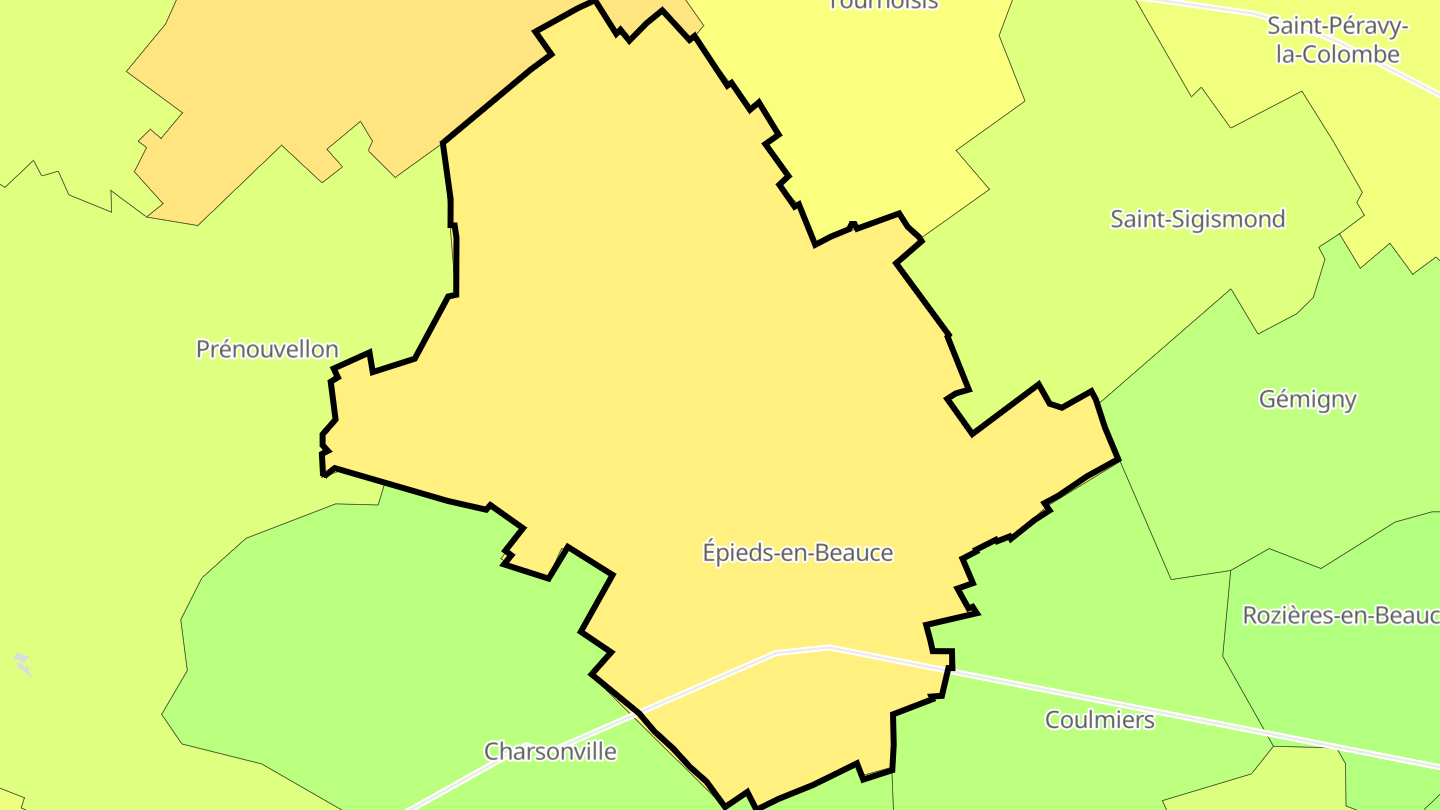 Carte des prix de l'immobilier Épieds-en-Beauce