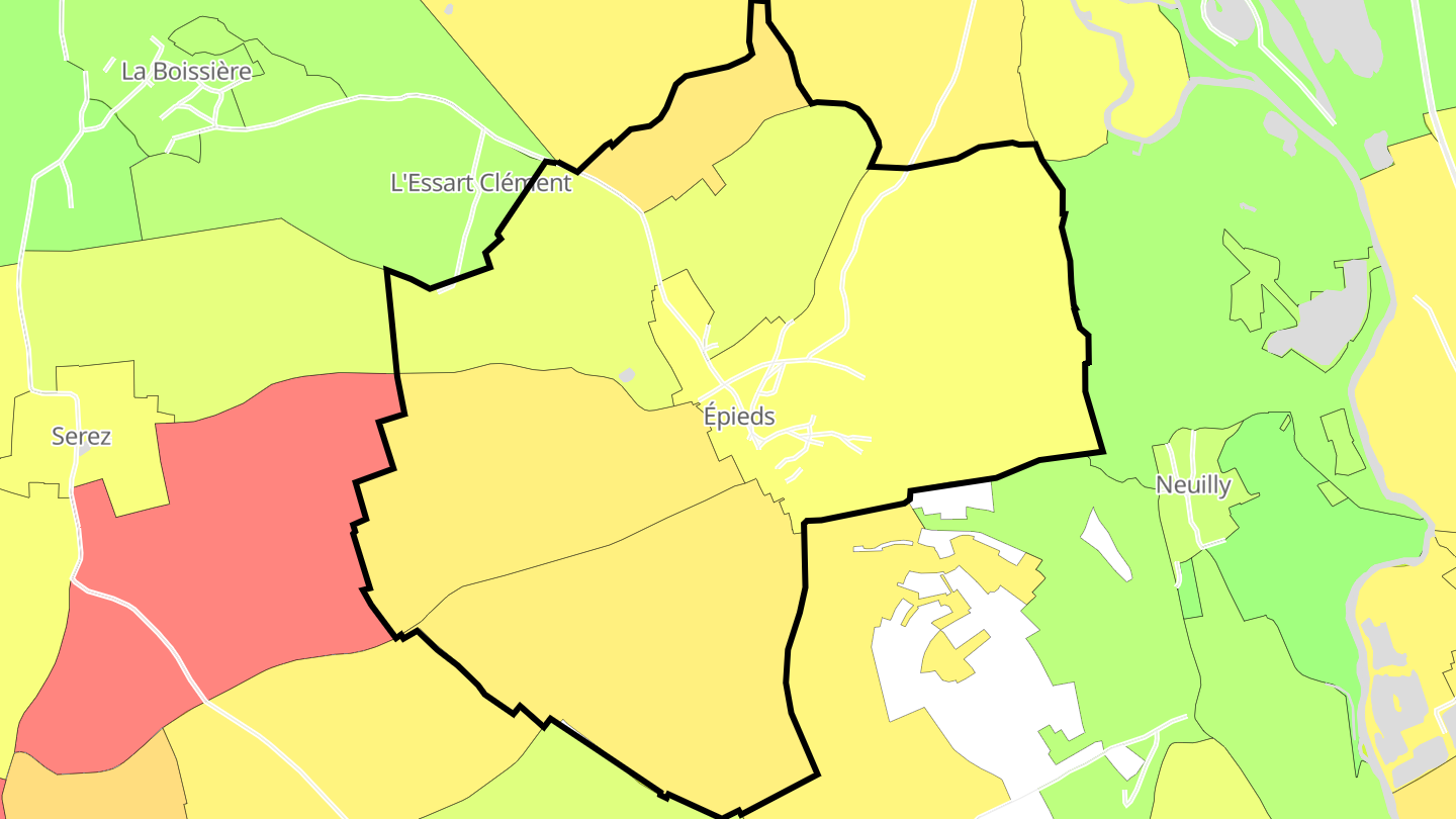 Carte des prix de l'immobilier Épieds