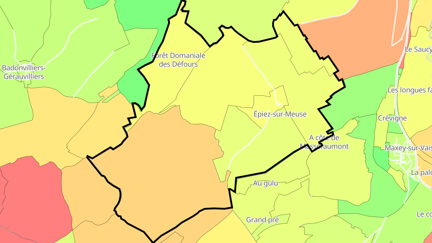 Carte des prix de l'immobilier Épiez-sur-Meuse