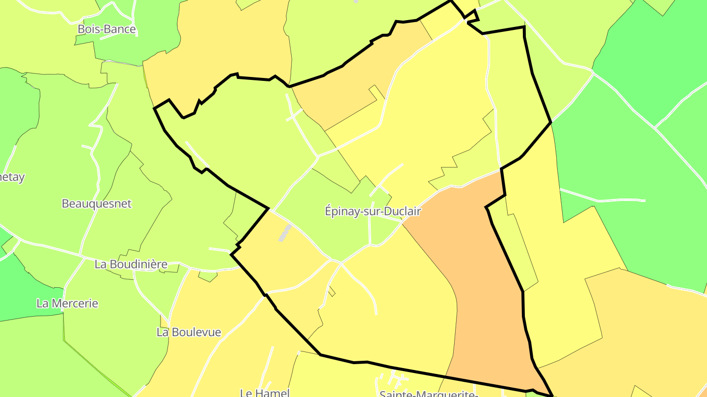 Carte des prix de l'immobilier Épinay-sur-Duclair