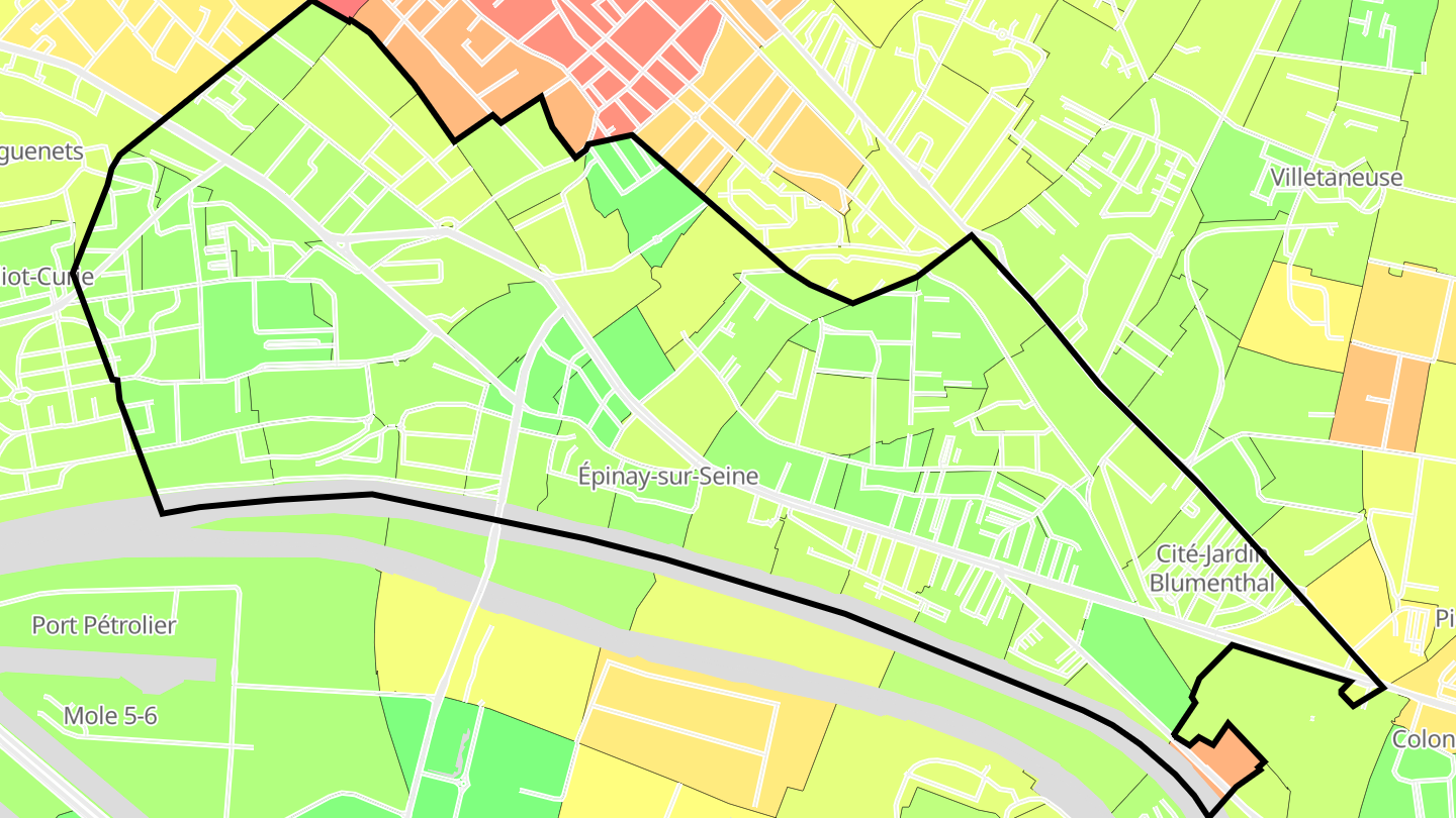 Carte des prix de l'immobilier Épinay-sur-Seine