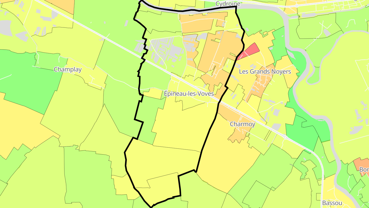 Carte des prix de l'immobilier Épineau-les-Voves
