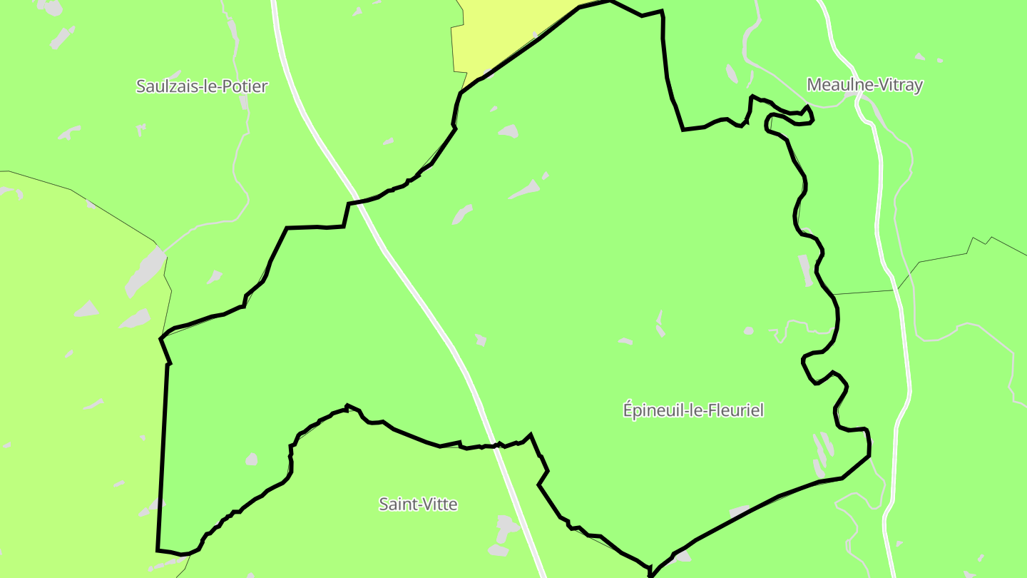 Carte des prix de l'immobilier Épineuil-le-Fleuriel