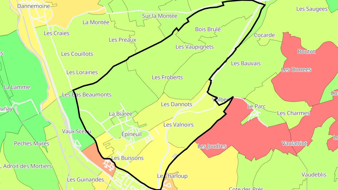 Carte des prix de l'immobilier Épineuil
