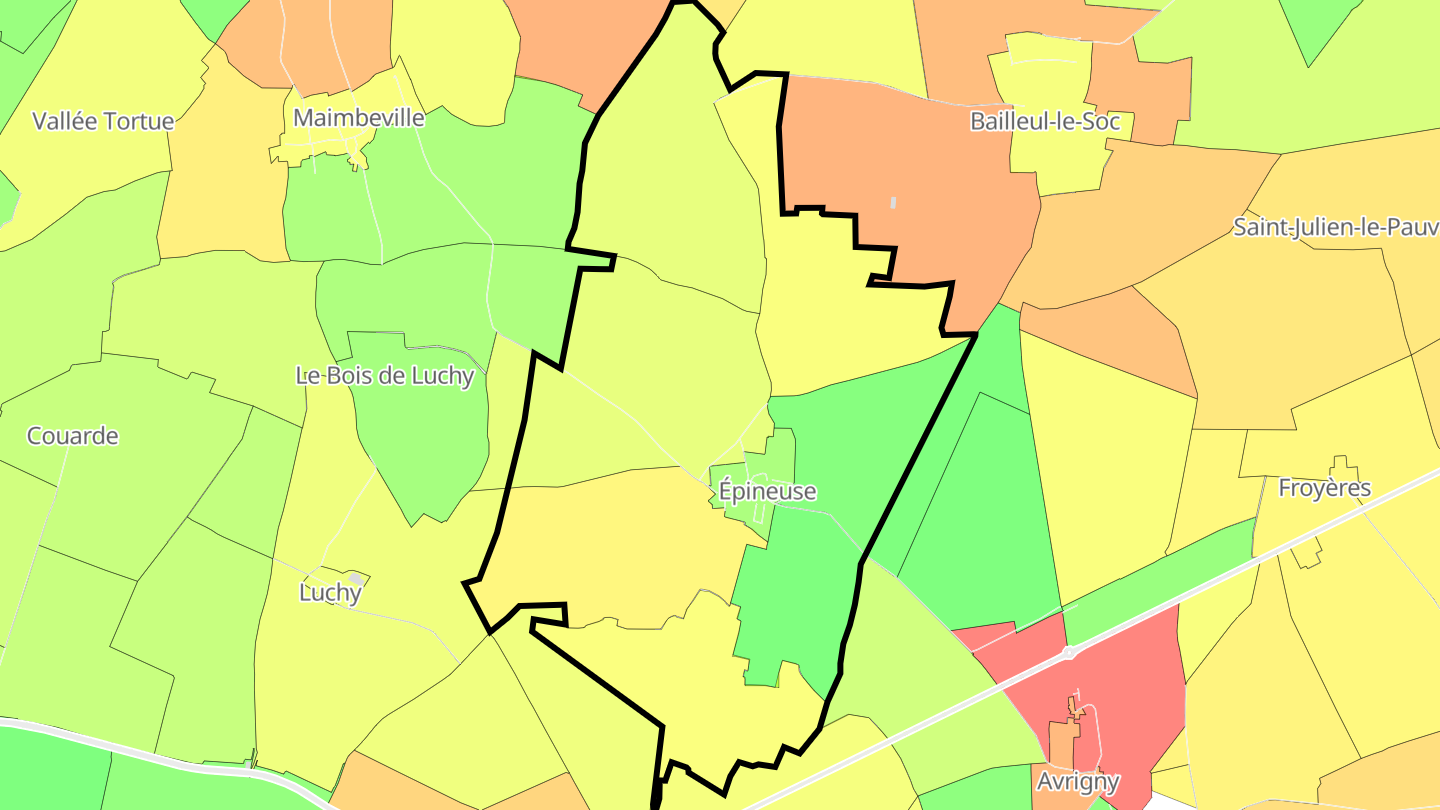 Carte des prix de l'immobilier Épineuse