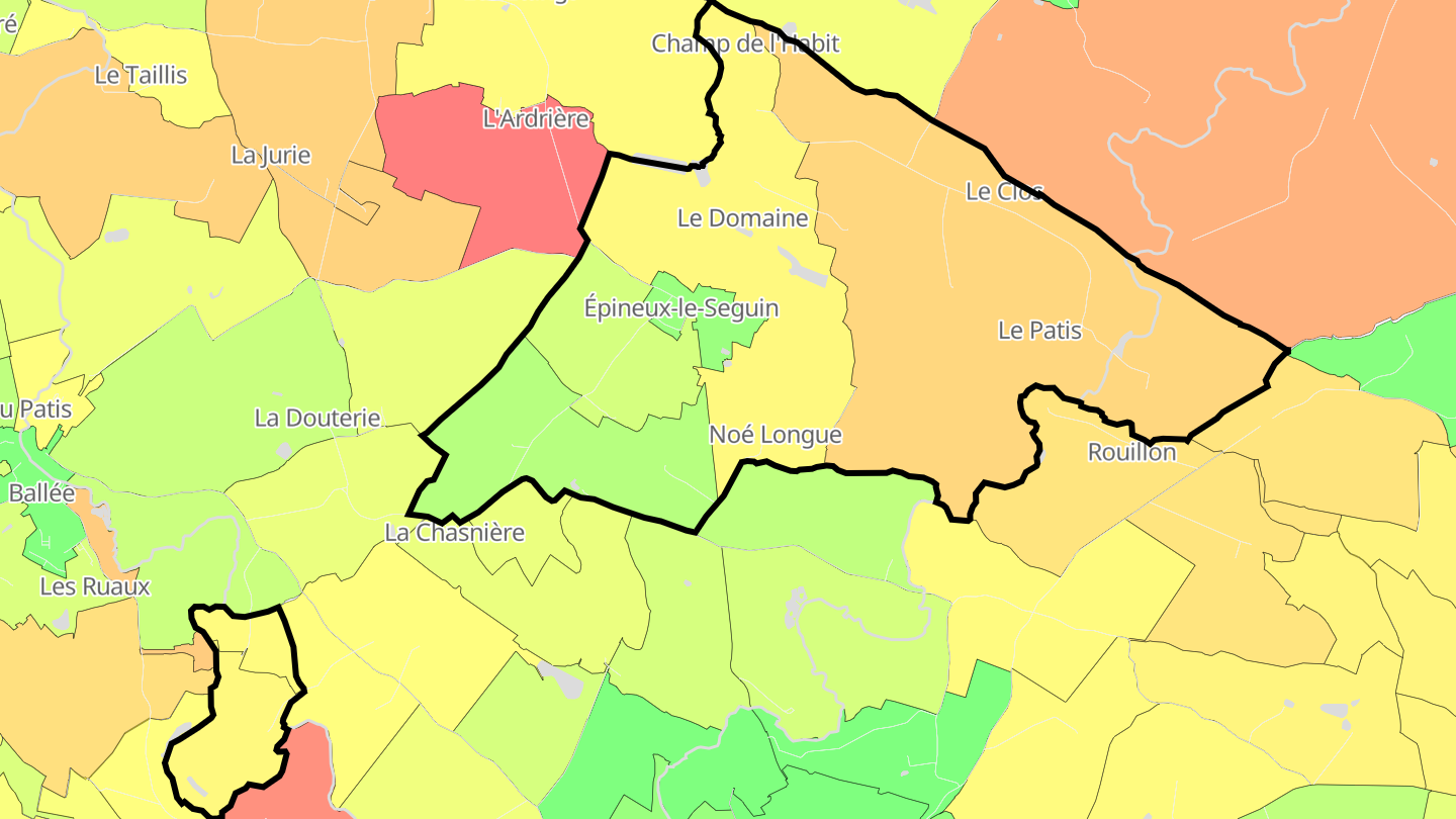 Carte des prix de l'immobilier Épineux-le-Seguin
