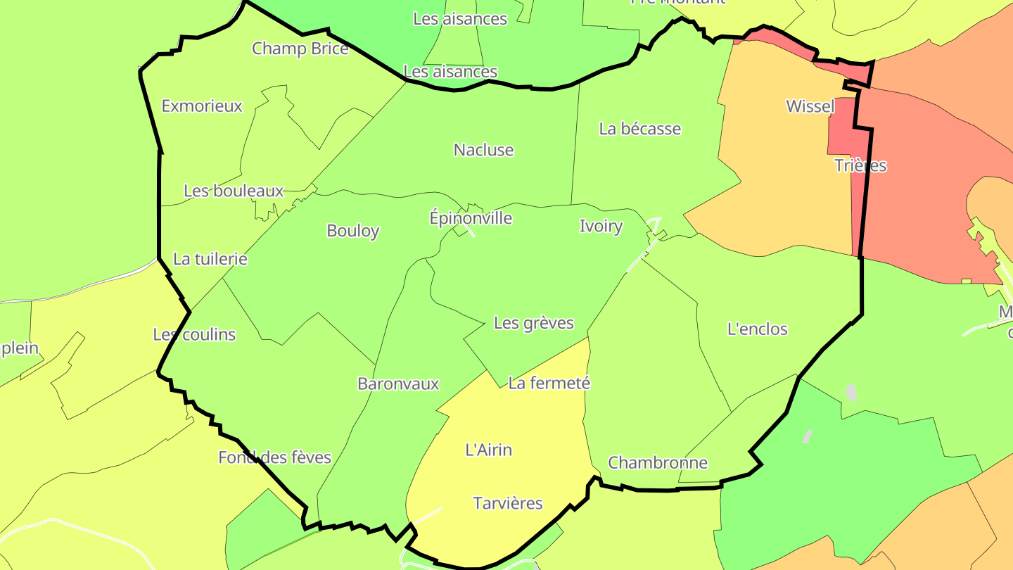 Carte des prix de l'immobilier Épinonville