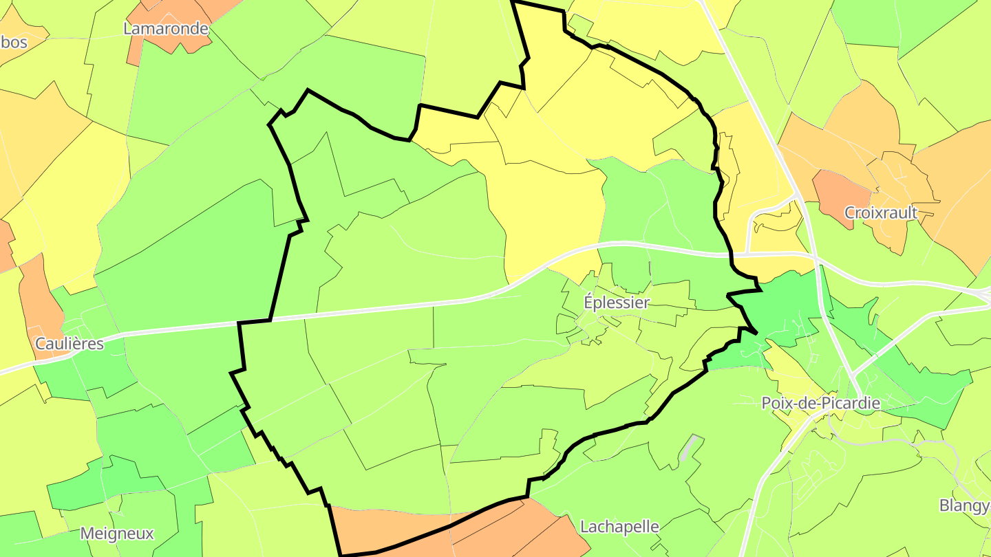 Carte des prix de l'immobilier Éplessier