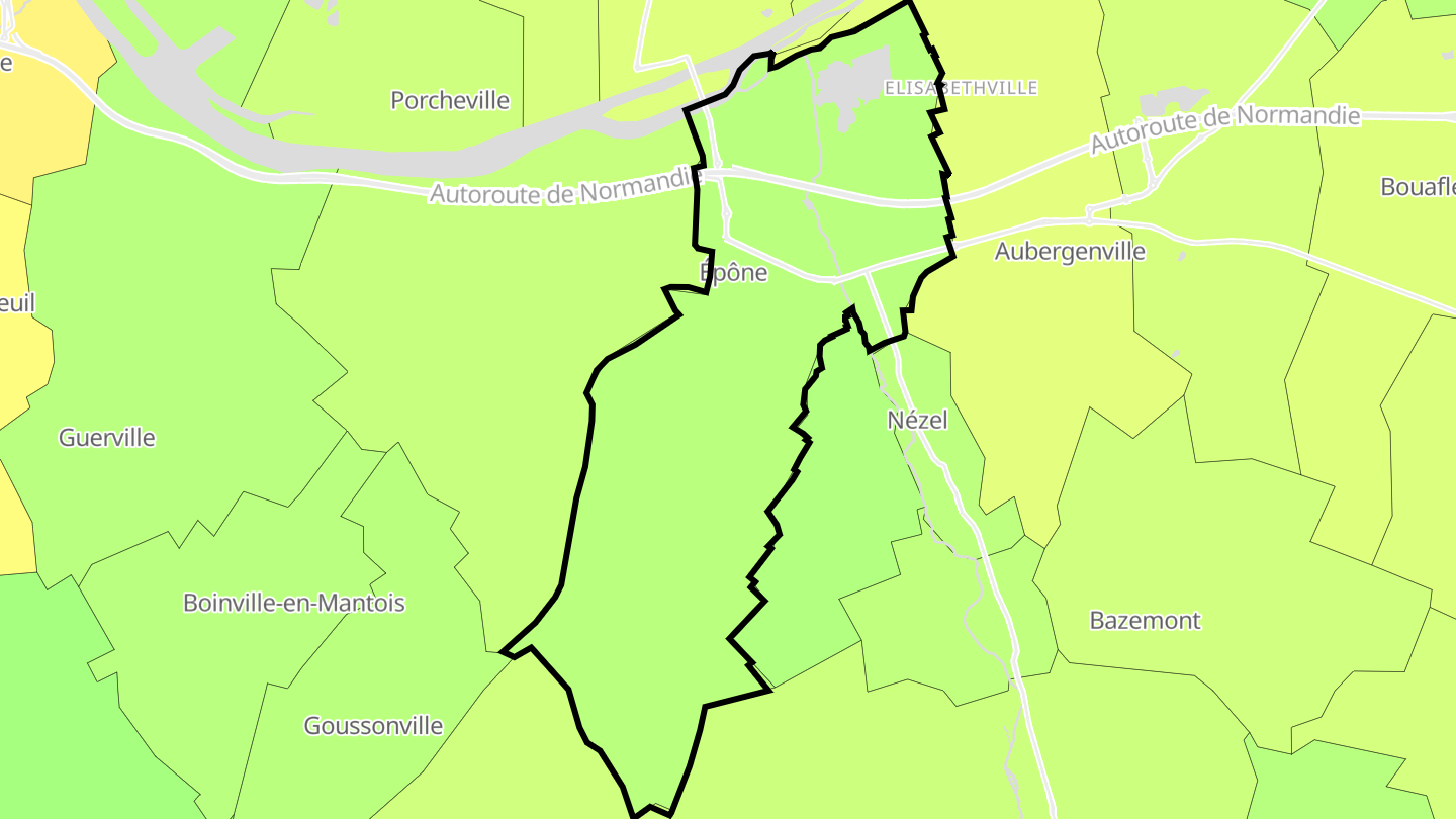 Carte des prix de l'immobilier Épône
