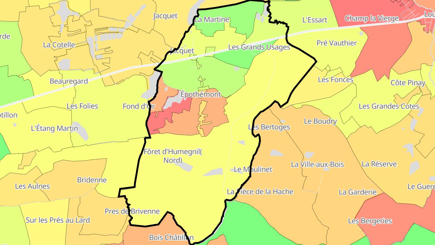 Carte des prix de l'immobilier Épothémont