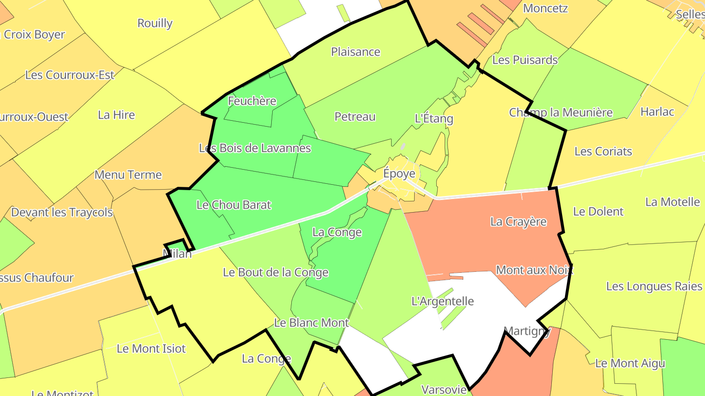 Carte des prix de l'immobilier Époye