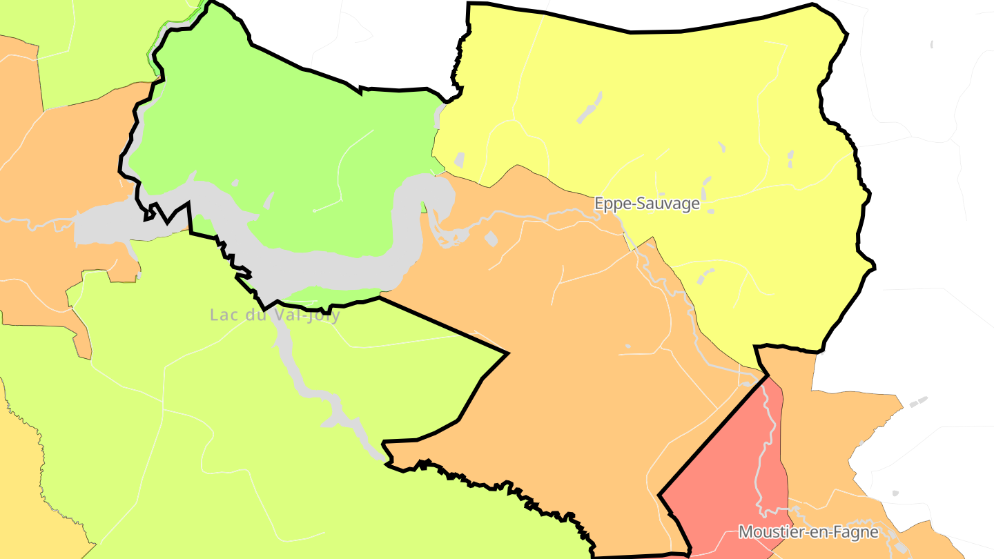 Carte des prix de l'immobilier Eppe-Sauvage