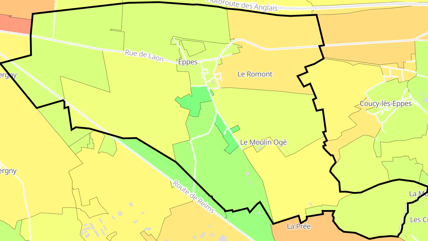 Carte des prix de l'immobilier Eppes