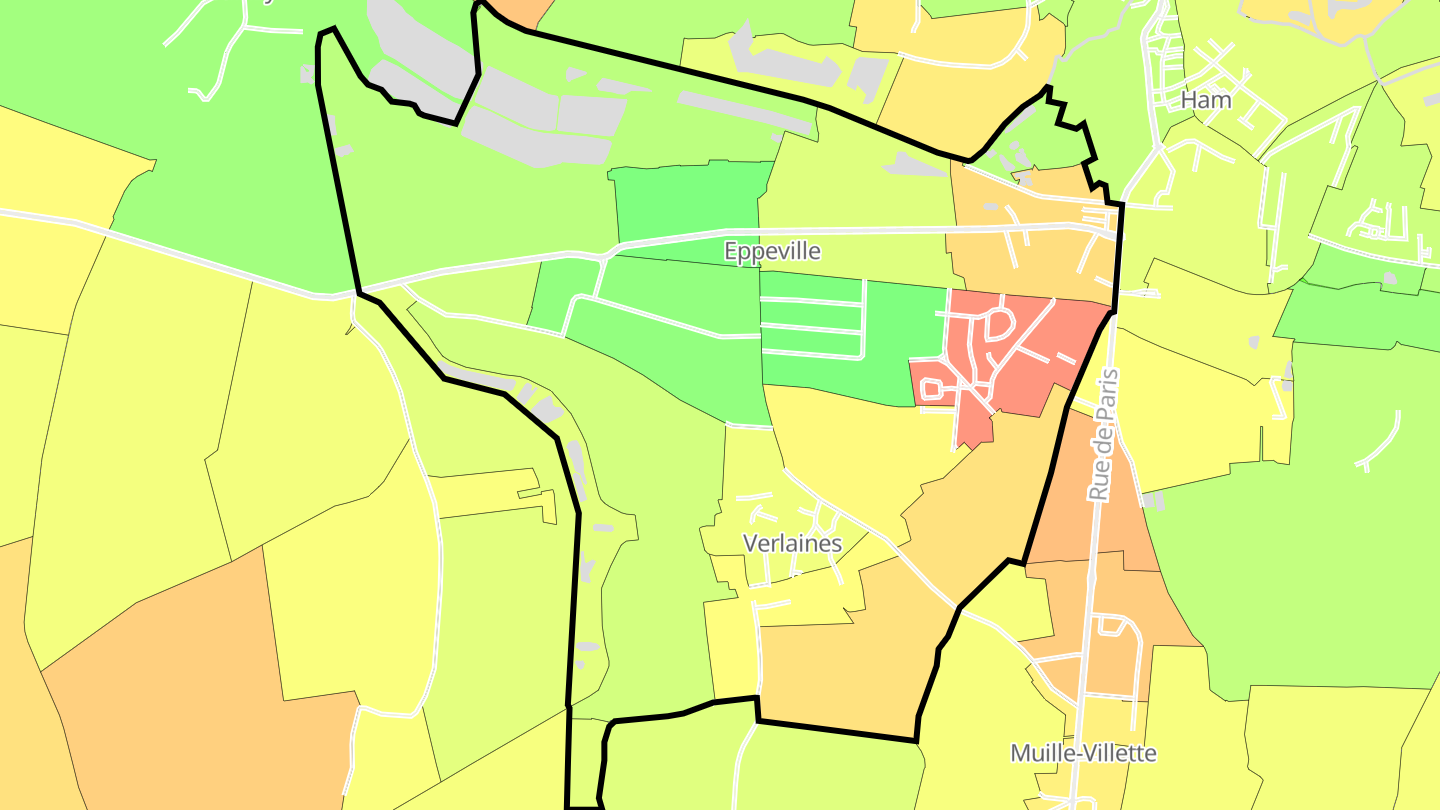 Carte des prix de l'immobilier Eppeville