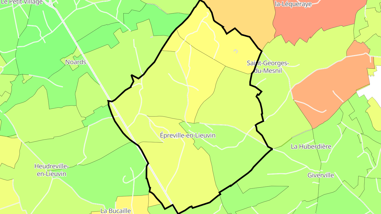 Carte des prix de l'immobilier Épreville-en-Lieuvin
